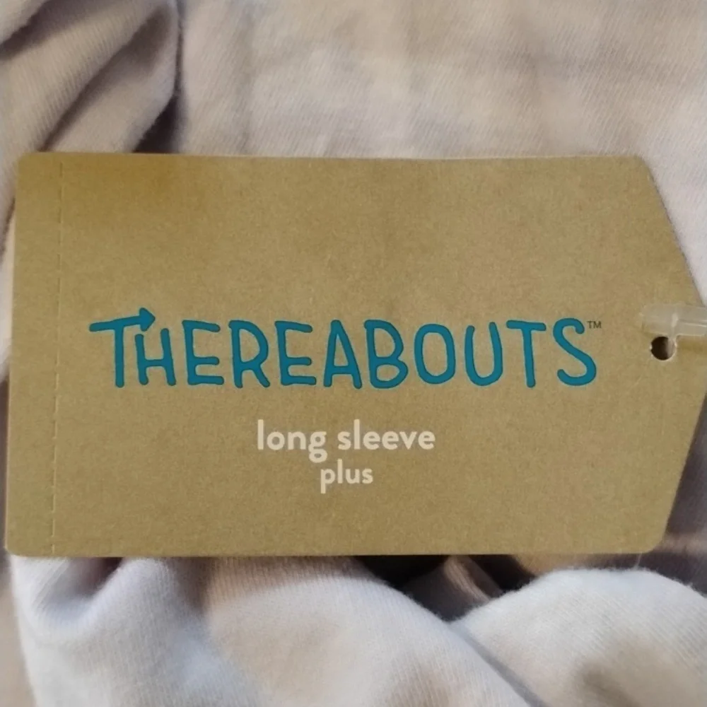 Thereabouts Iris Tie Dye Long Sleeve Plus T Shirt, Size: 3XL (22.5 P)